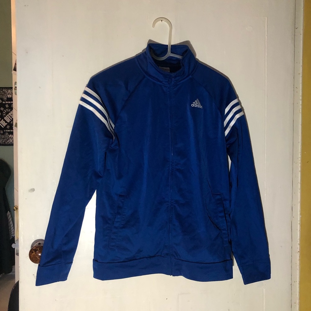 Blue adidas track jacket